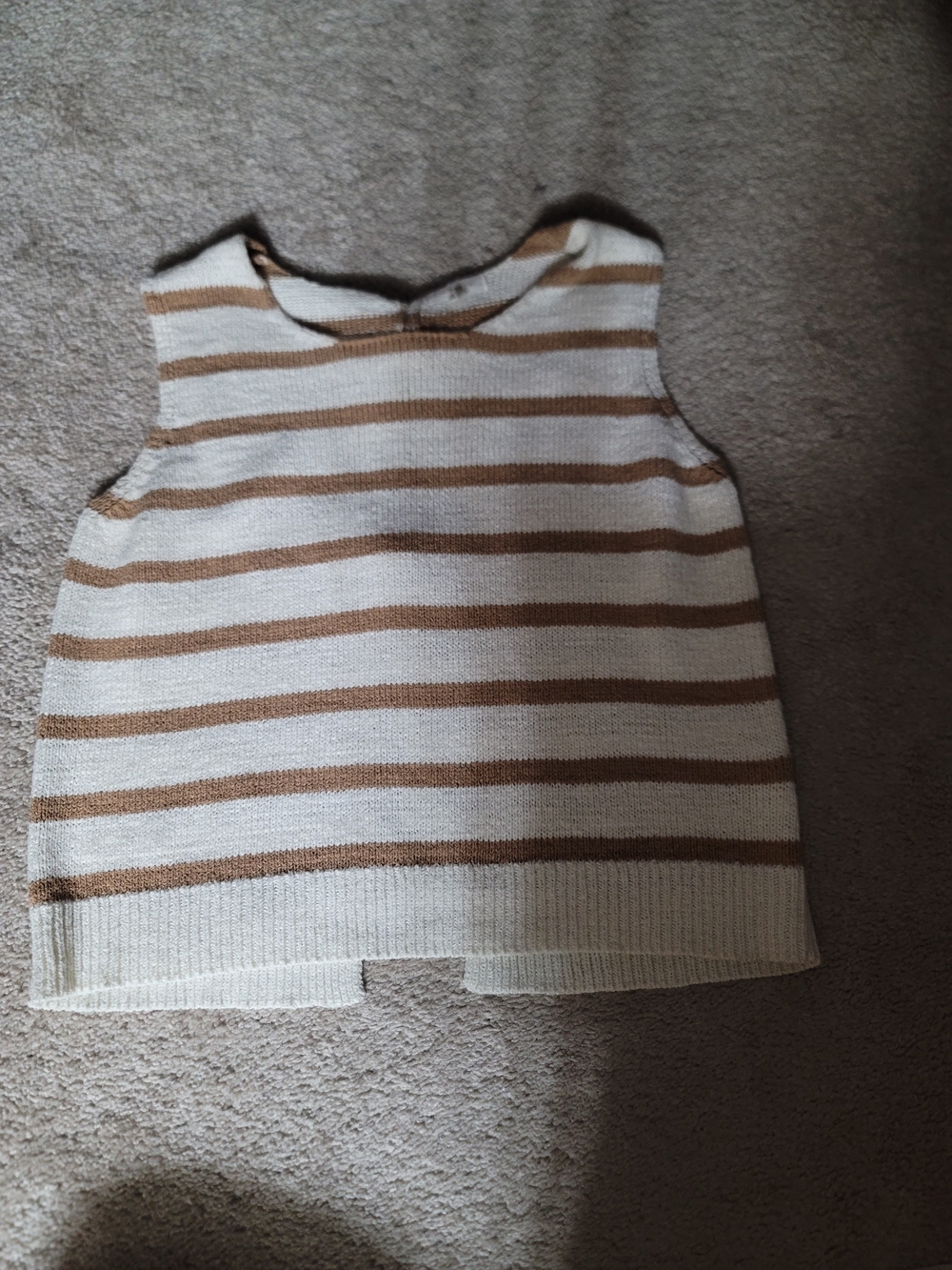 Dry Goods Striped Knit Tank Top in Cream & Brown